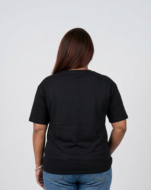 Crystal Wing & Rosary Rhinestone T-Shirt