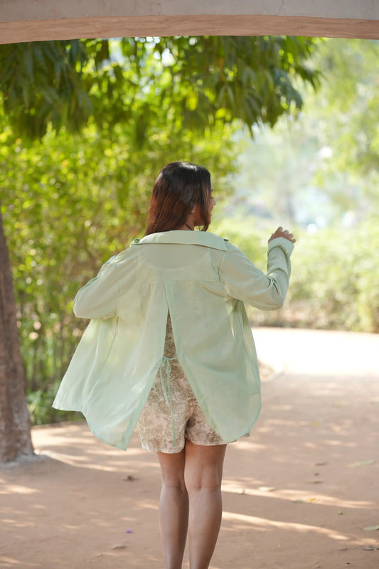 Green Floral Co-ord Set with Shirt