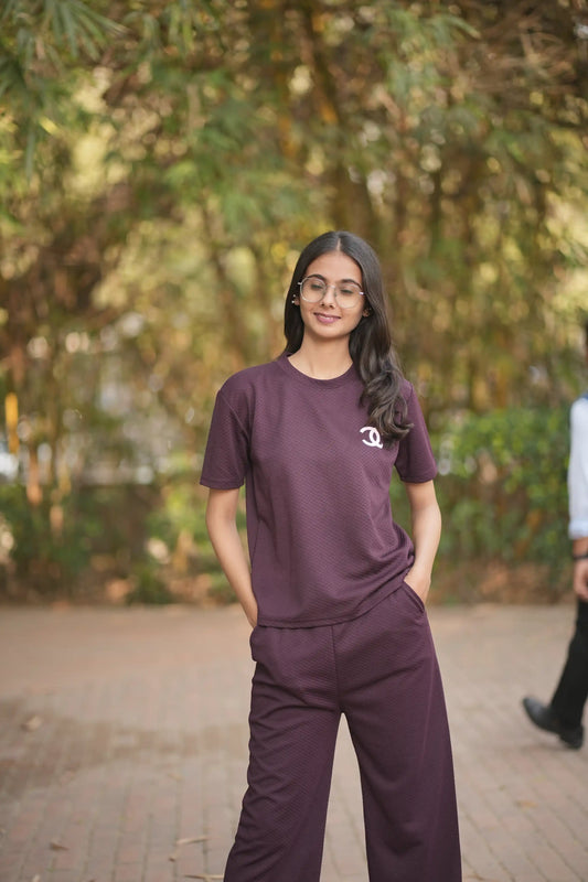 Plum Textured Loungewear Set