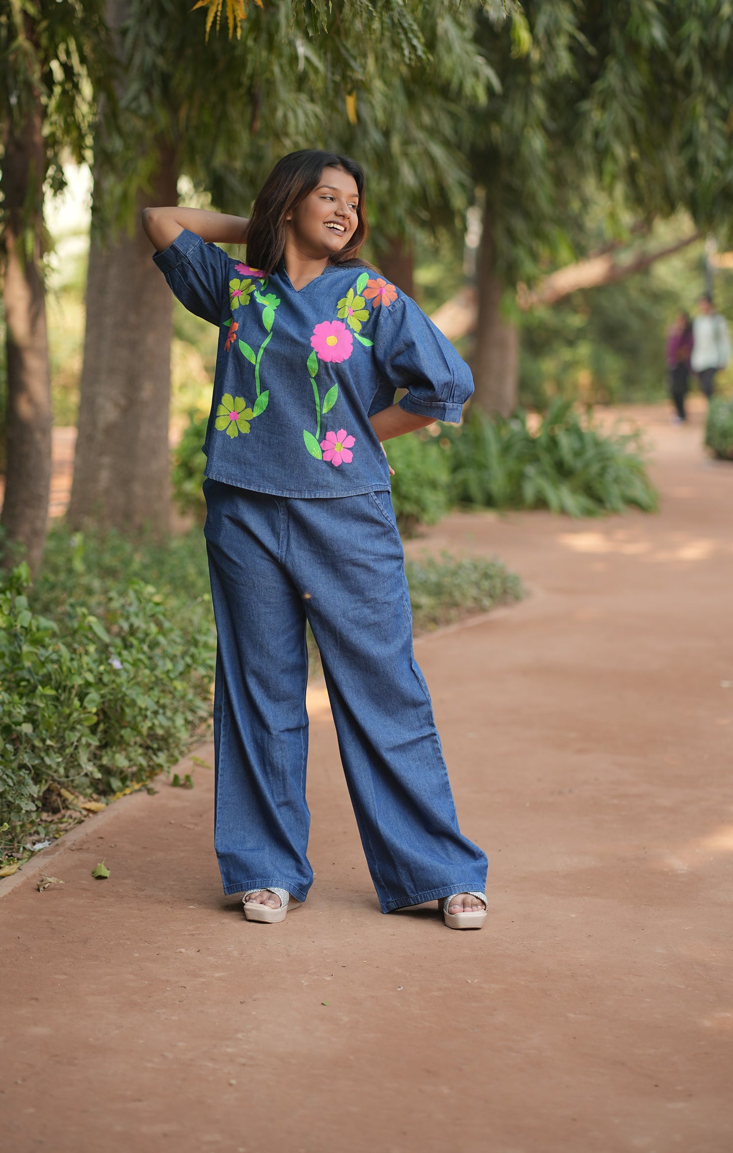 Retro Floral Denim Co-ord