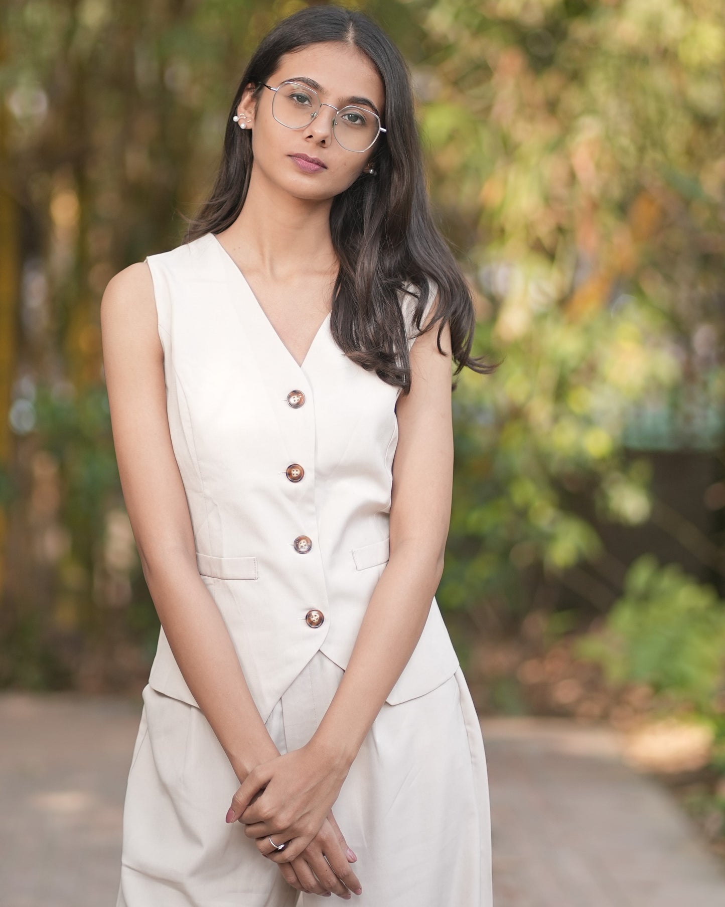 Modern Ivory Waistcoat Set