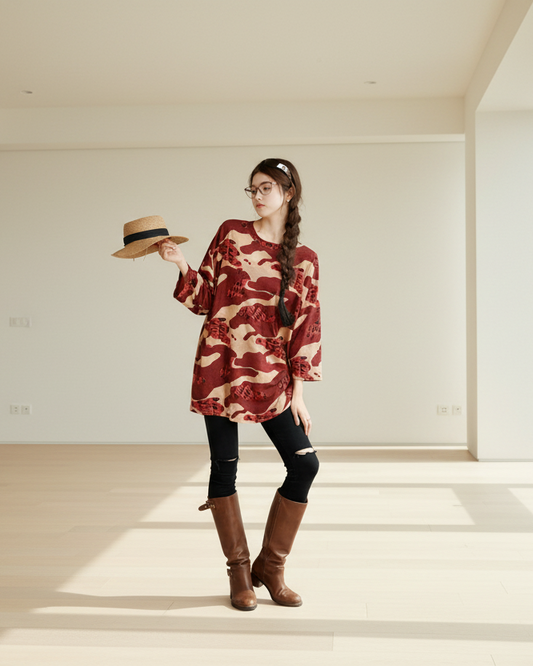 Oversized Camouflage graphic tee