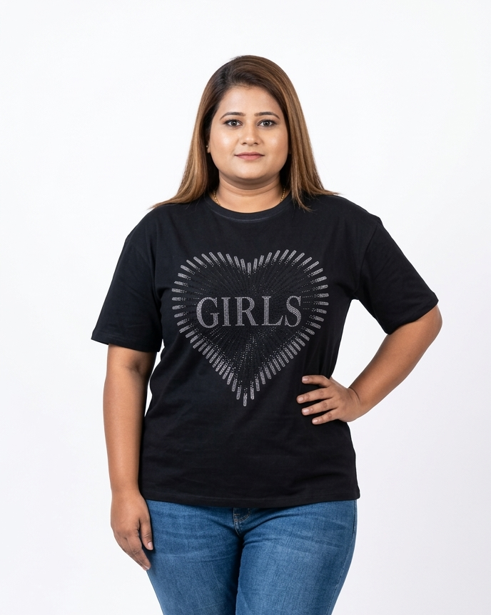 The "GIRLS" Burst Heart Tee