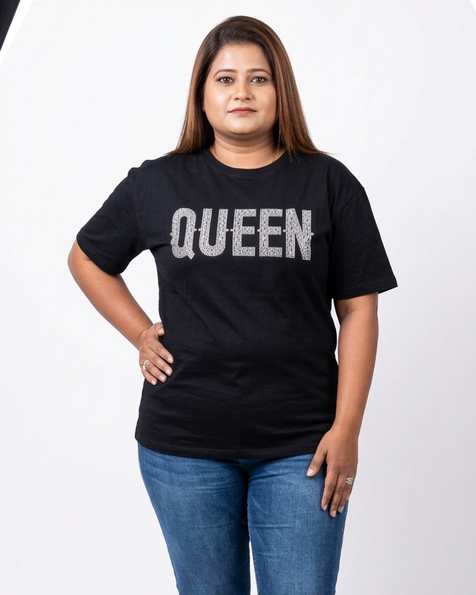 The "QUEEN" Statement Rhinestone Tee