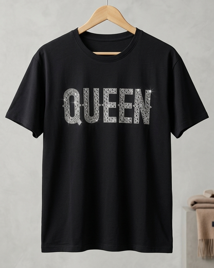 The "QUEEN" Statement Rhinestone Tee