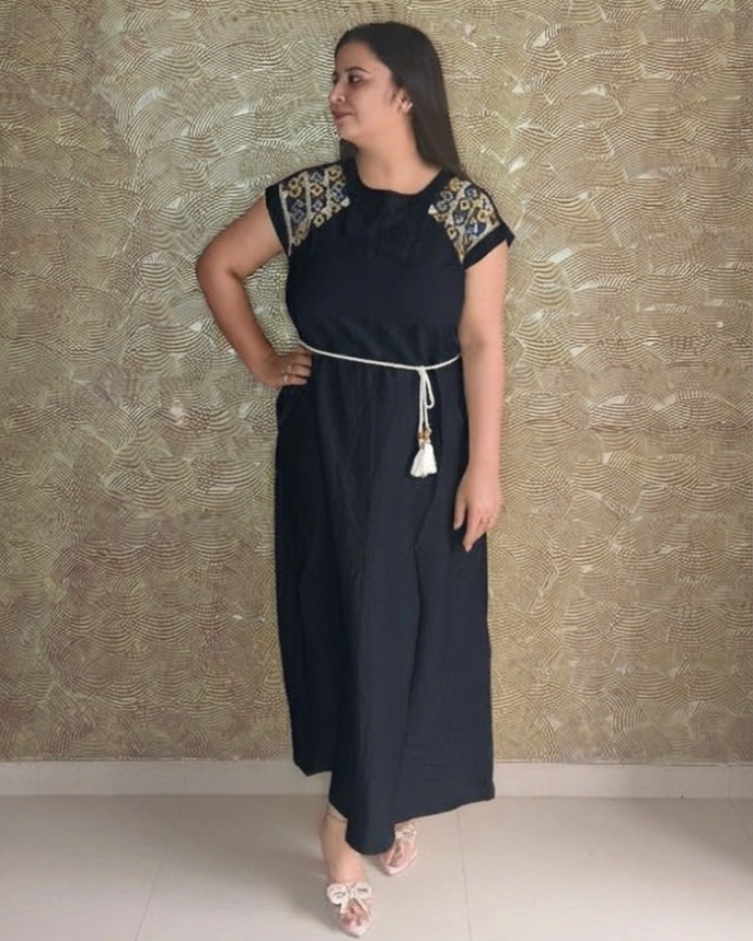 The "Boho-Chic" Embroidered Maxi