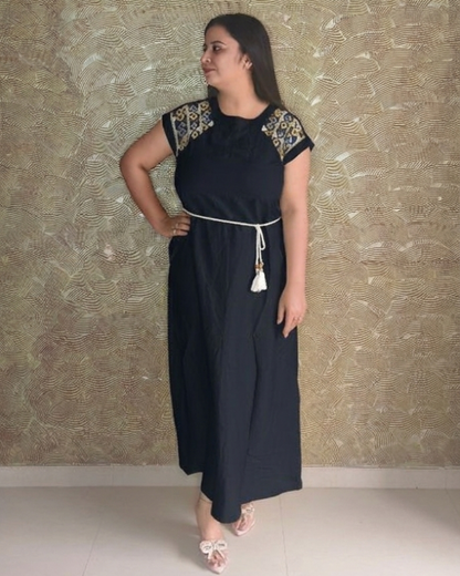 The "Boho-Chic" Embroidered Maxi