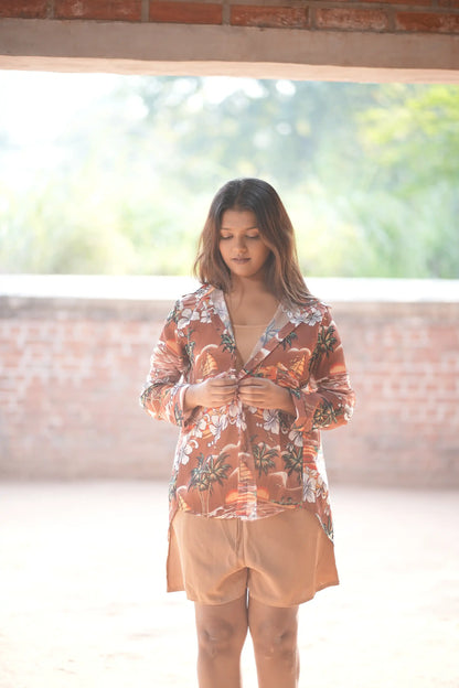 Tropical Print Shirt & Shorts Co-ord Set