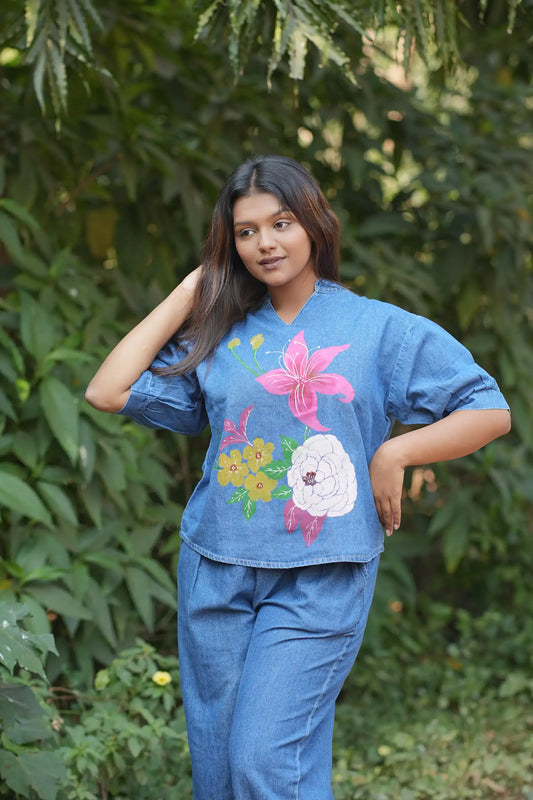 Retro Floral Denim Co-ord