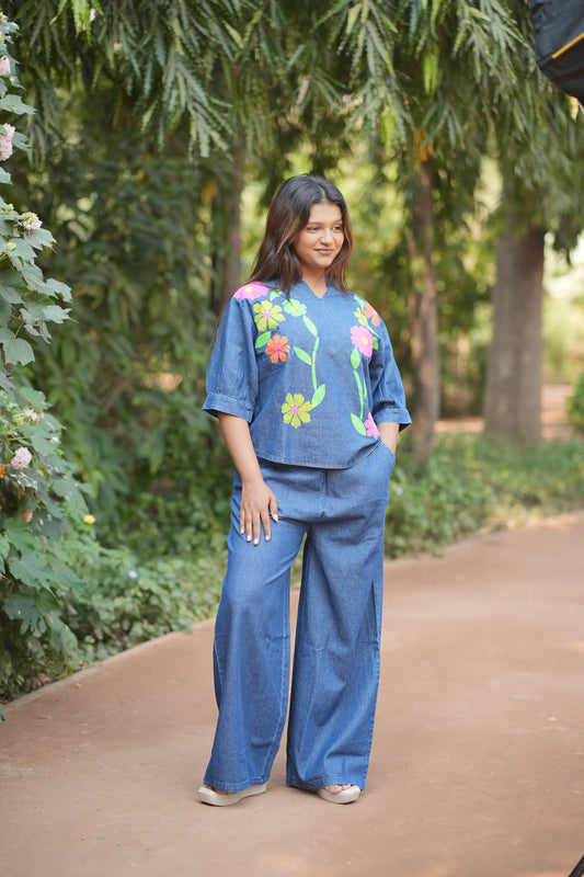 Retro Floral Denim Co-ord