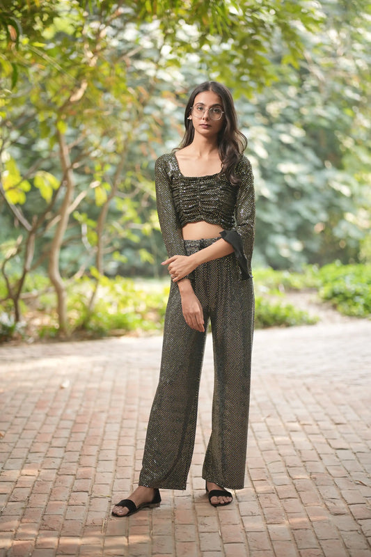 Midnight Shimmer Ruched Co-ord