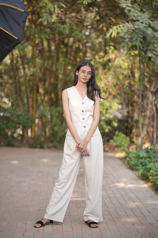 Modern Ivory Waistcoat Set