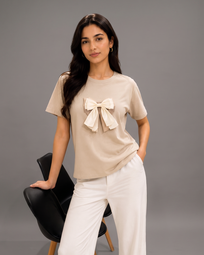 Bow applique Top