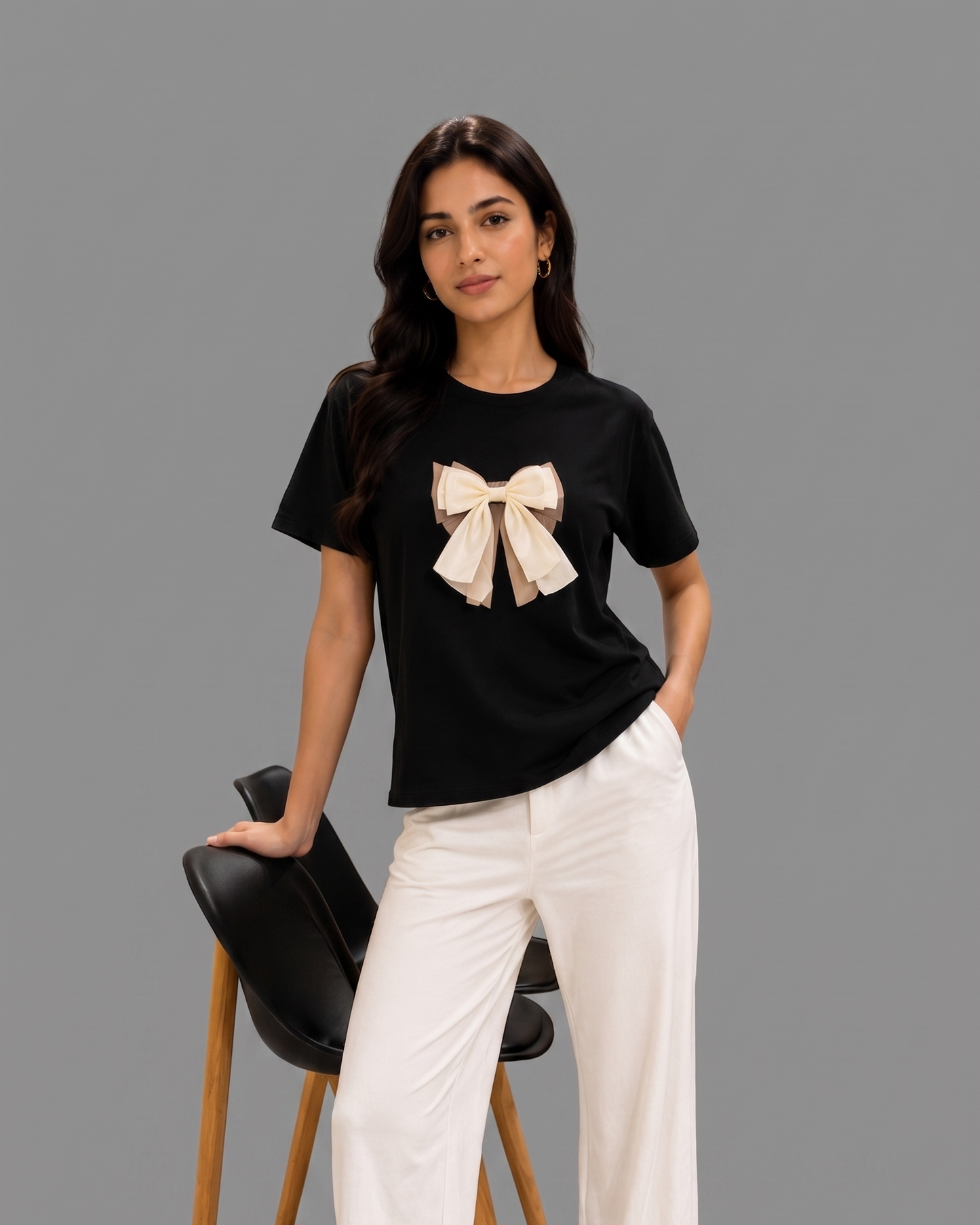 Bow applique Top