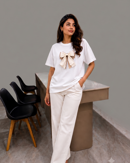 Bow applique Top