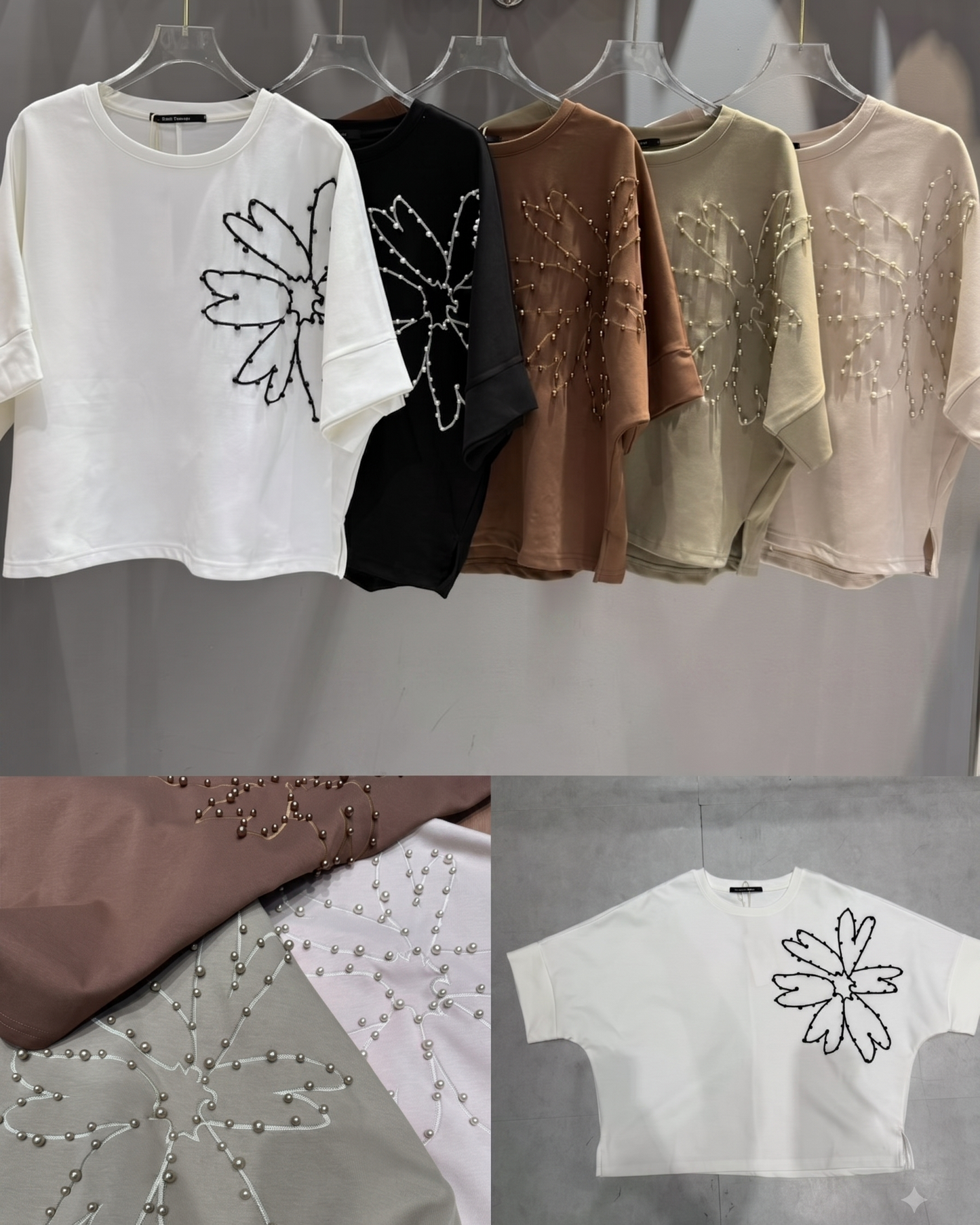 Women's Oversized Beaded Floral top