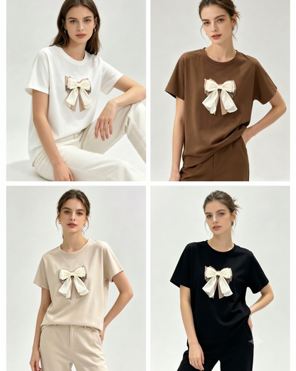 Bow applique Top