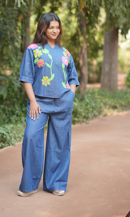 Retro Floral Denim Co-ord