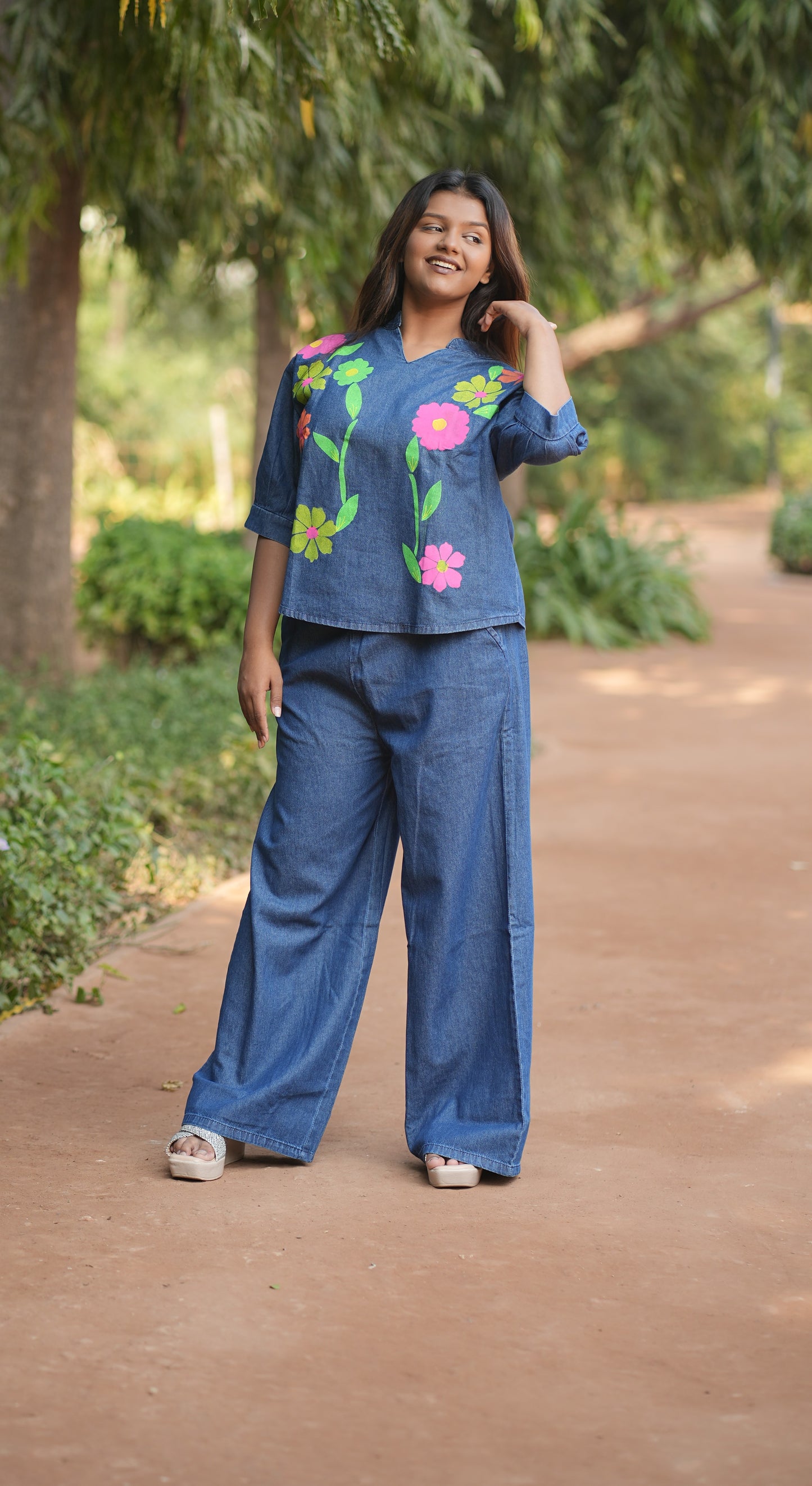 Retro Floral Denim Co-ord