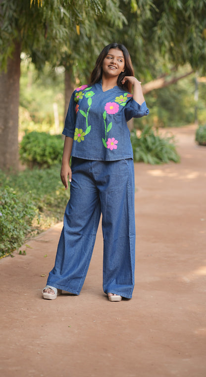 Retro Floral Denim Co-ord