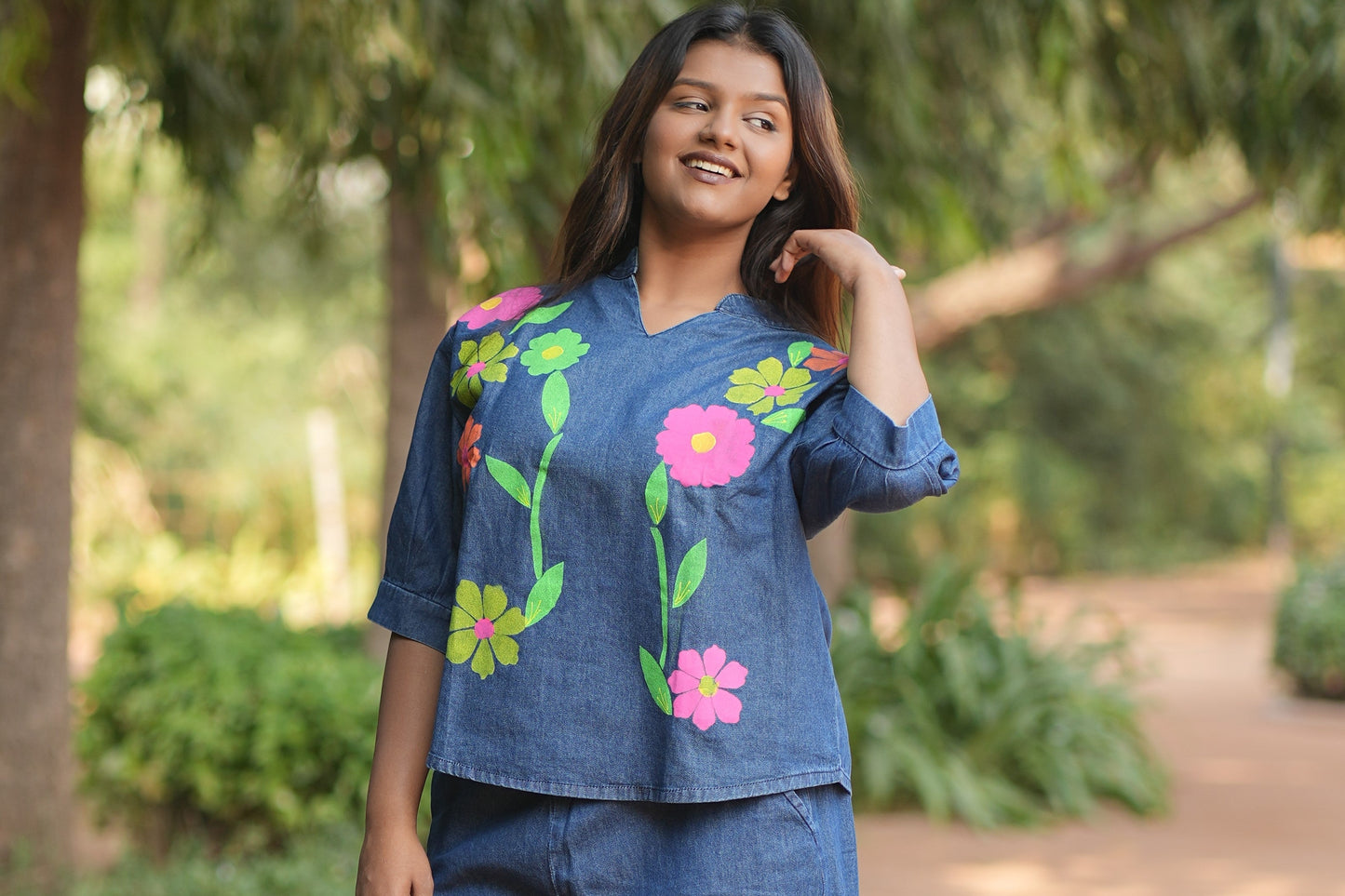 Retro Floral Denim Co-ord