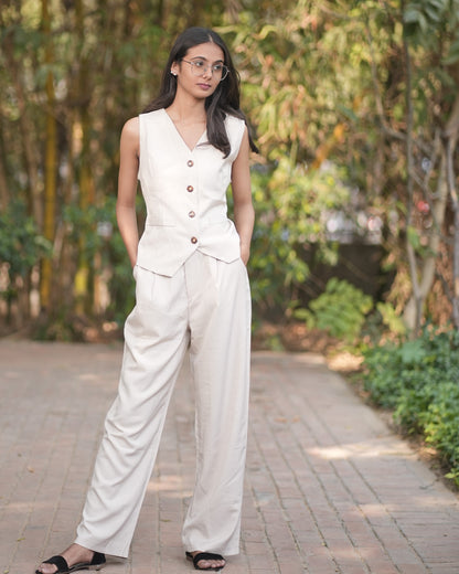 Modern Ivory Waistcoat Set
