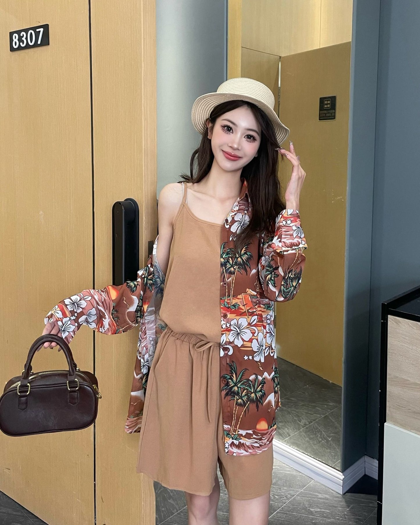 Tropical Print Shirt & Shorts Co-ord Set