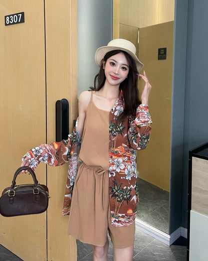 Tropical Print Shirt & Shorts Co-ord Set