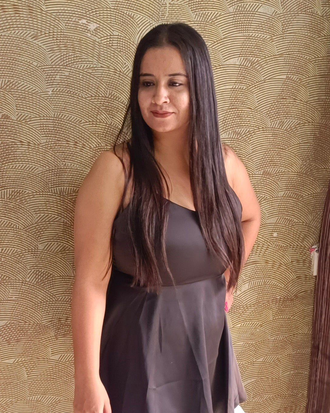 Black Flared Midi Dress