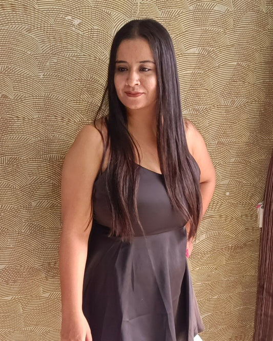 Black Flared Midi Dress