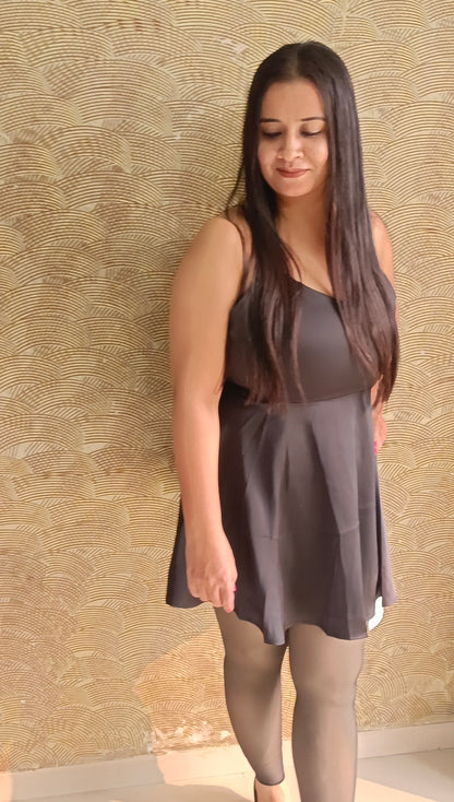 Black Flared Midi Dress