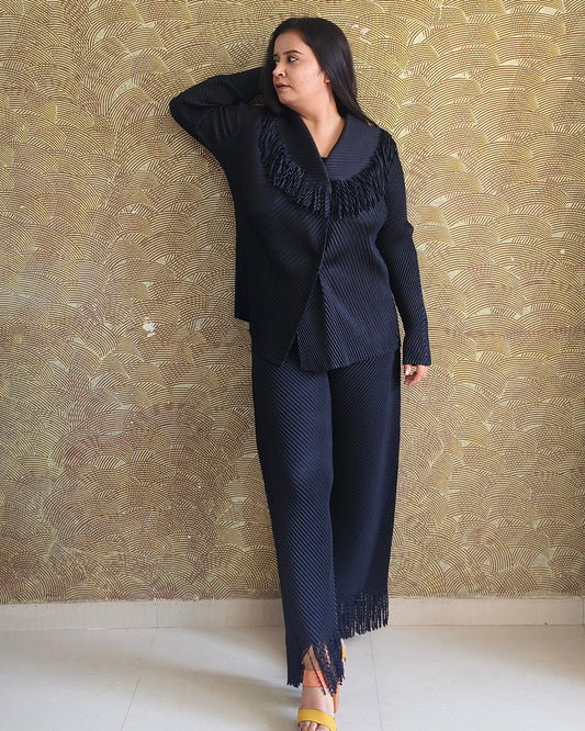 Elegant Textured Black Co-ord Set