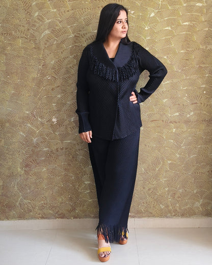 Elegant Textured Black Co-ord Set