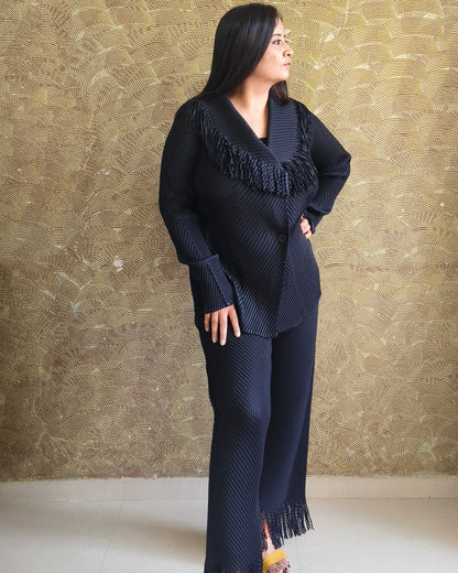 Elegant Textured Black Co-ord Set