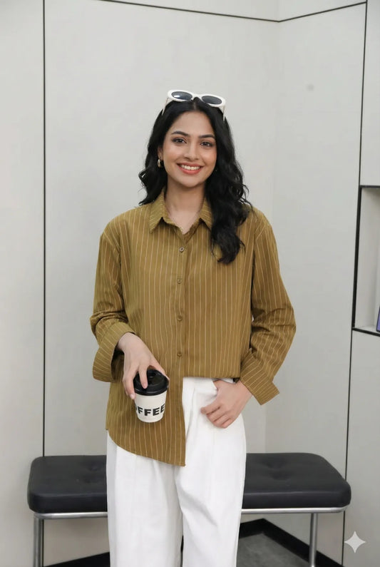 The Signature Oversized Pinstripe Button-Down