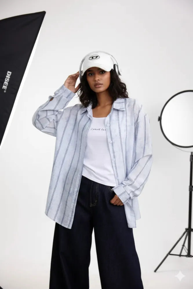 Women’s Oversized Ethereal edge Striped Shirt